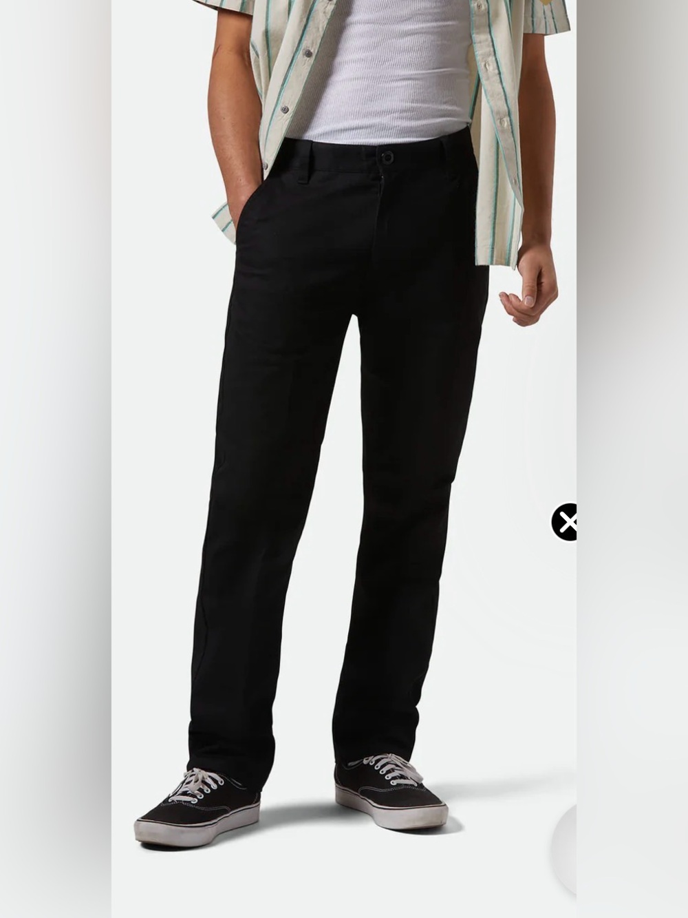 Brixton Men's Choice Standard Fit Black Chinos. Size 32